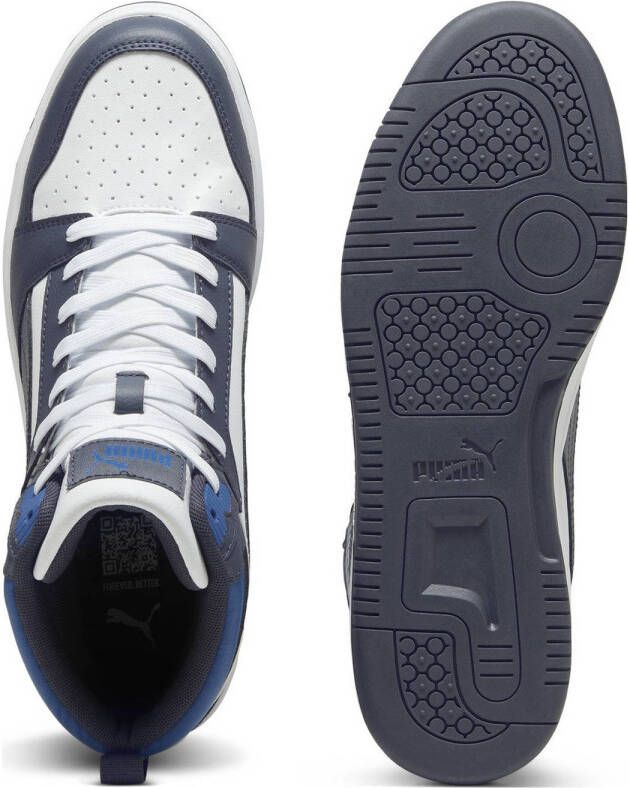 Puma Rebound v6 sneakers wit zwart kobaltblauw