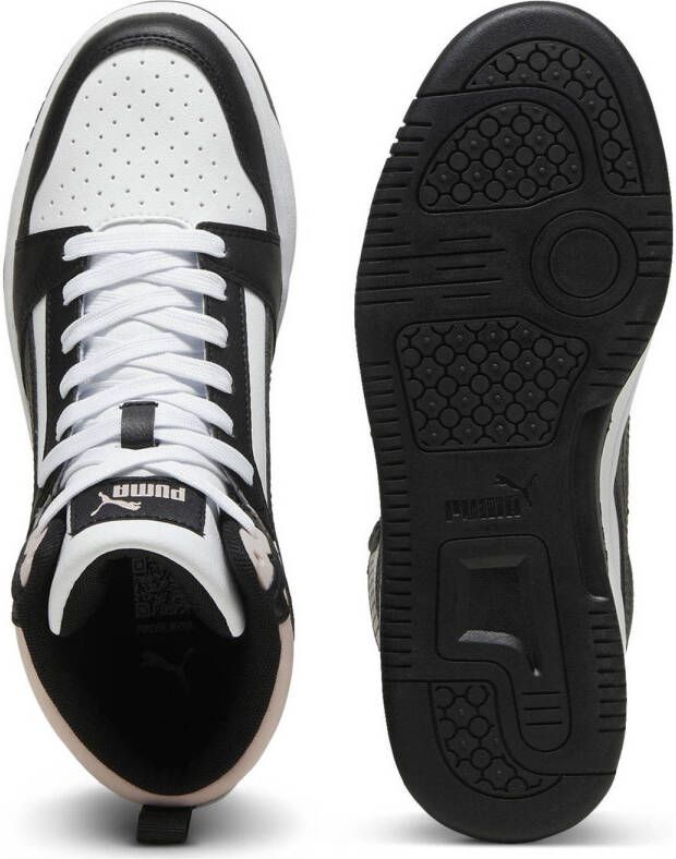 Puma Rebound v6 sneakers wit zwart lichtroze