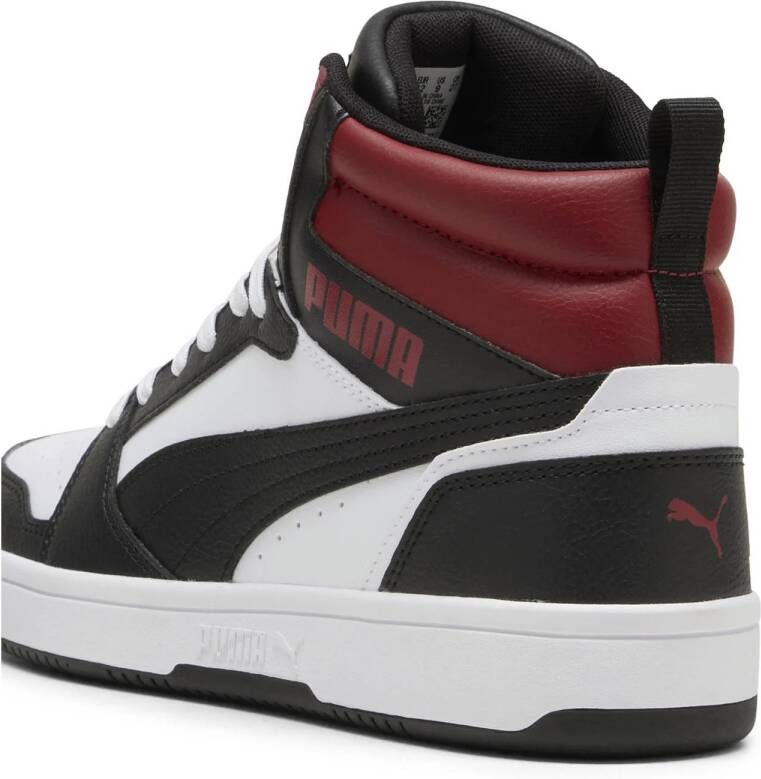 Puma Rebound v6 sneakers zwart wit donkerrood