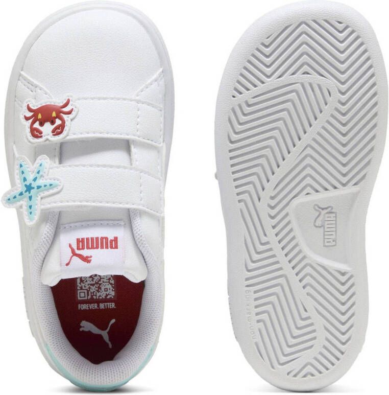 Puma Smash 3.0 Badges V sneakers wit lichtblauw rood