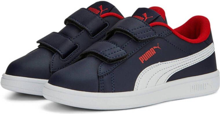 Puma Smash 3.0 sneakers donkerblauw wit rood