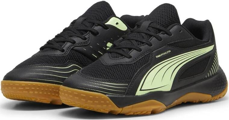 Puma Solarflash III junior zaalvoetbalshcoenen zwart felgroen