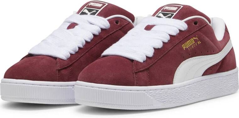 Puma Suede XL sneakers donkerrood wit