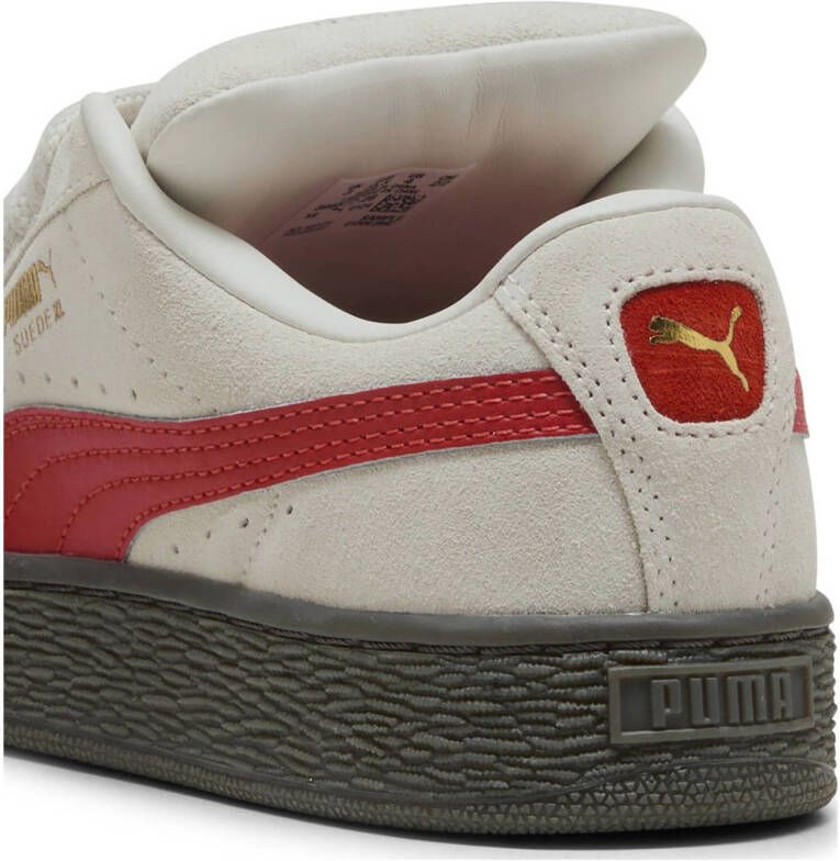 Puma Suede XL sneakers lichtgrijs rood