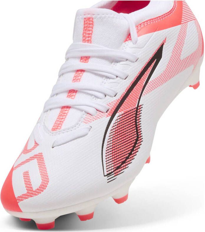 Puma ULTRA 5 MATCH FG AG Junior voetbalschoenen wit zwart rood