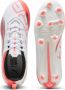 PUMA ULTRA 5 PLAY FG AG Jr Unisex Sportschoenen White- Black-Glowing Red - Thumbnail 5