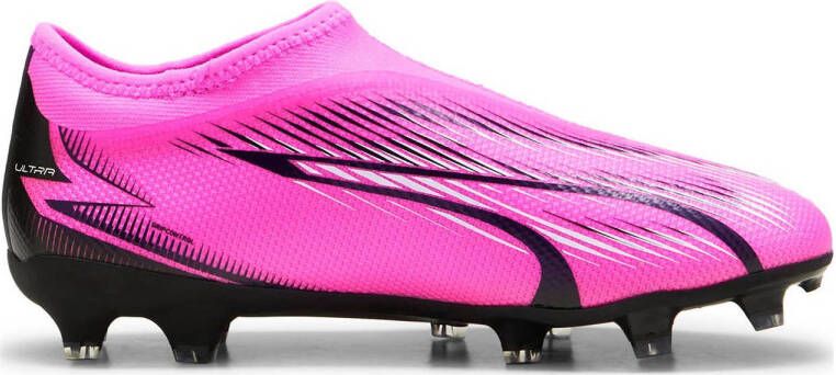 Puma Ultra Match FG AG Junior voetbalschoenen roze wit zwart