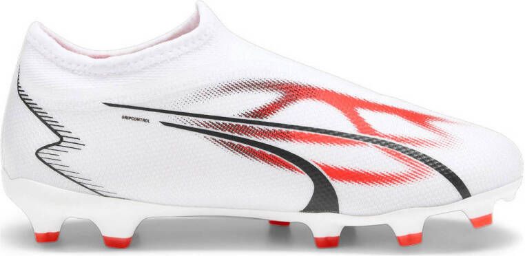 Puma Ultra Match FG AG Jr. voetbalschoenen wit rood zwart