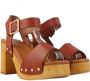 Red Rag Stijlvolle Cognac Leren Sandalen Brown Dames - Thumbnail 8