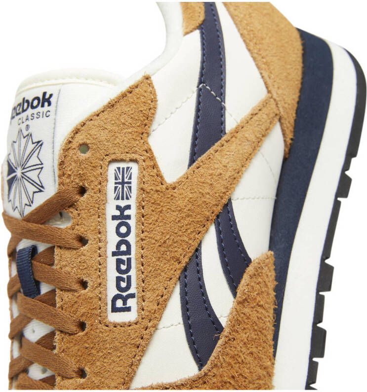 Reebok Classics Classic Leather sneakers ecru camel donkerblauw