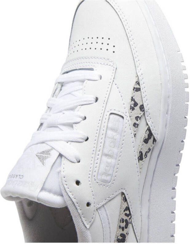 Reebok Classics Club C Double GEO sneakers met dierenprint wit zwart grijs