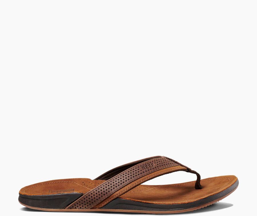 Reef J-Bay Perf leren teenslippers cognac