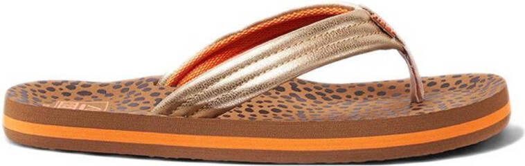 Reef Kids Ahi Wild teenslippers bruin goud