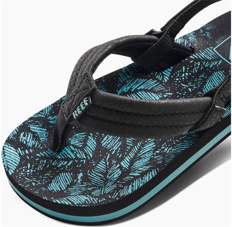 Reef Little Ahi teenslippers zwart aqua