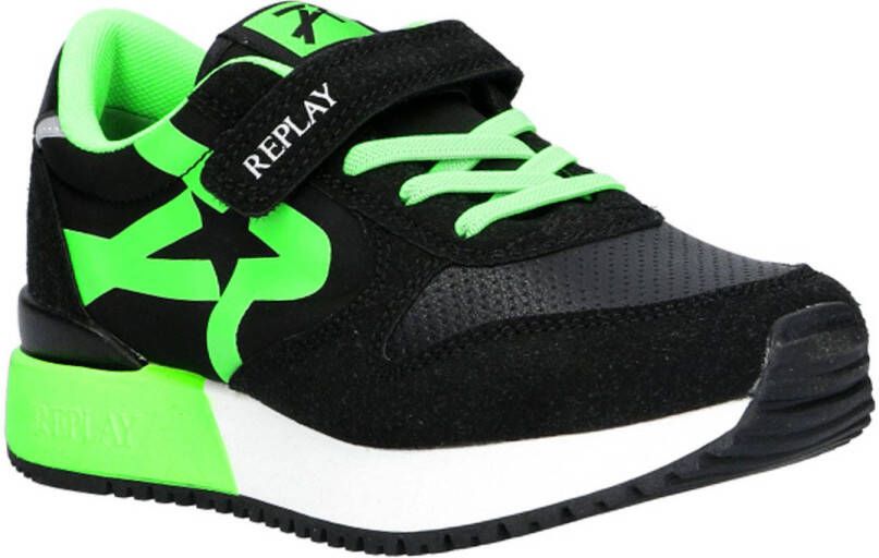 REPLAY Fiber JR 1 sneakers zwart groen