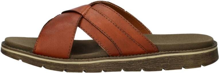 Rieker leren slippers cognac