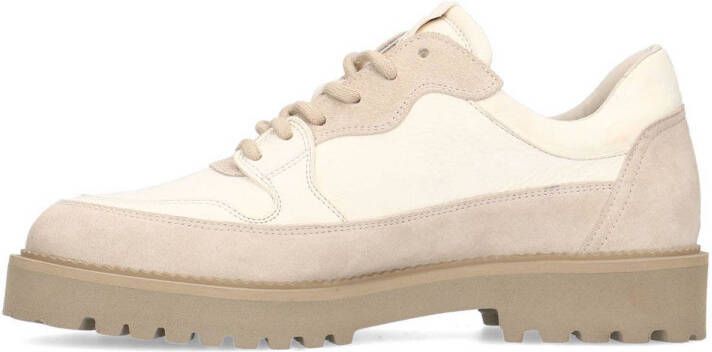 Sacha suede veterschoenen ecru beige