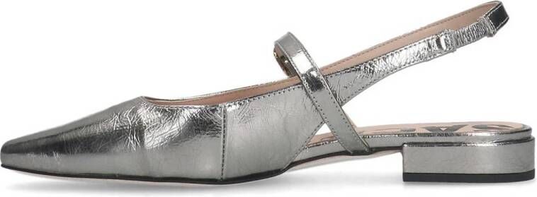 Sacha leren slingback loafers zilver