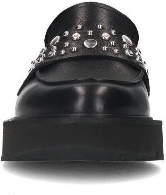 Sacha chunky leren loafers met studs zwart