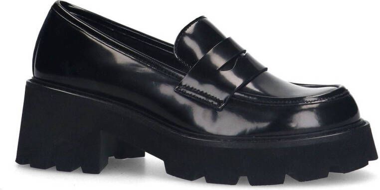 Sacha chunky leren loafers zwart