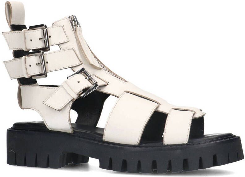 Sacha chunky leren sandalen wit