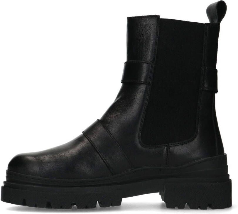 Sacha leren chelsea boots zwart