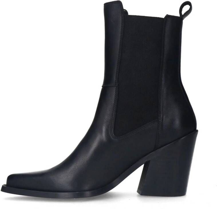 Sacha leren chelsea boots zwart