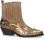 Sacha Dames Beige suède cowboylaarsjes met bronzen details - Thumbnail 3