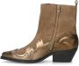 Sacha Dames Beige suède cowboylaarsjes met bronzen details - Thumbnail 4