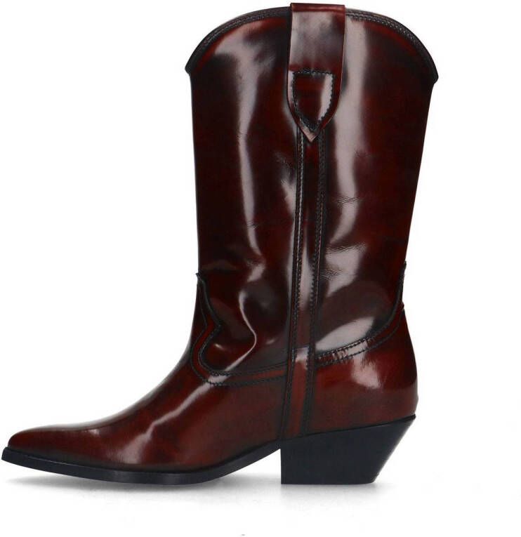 Sacha leren cowboylaarzen bordeaux rood