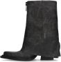 Sacha Dames Greywashed leren western enkellaarsjes met flap - Thumbnail 3