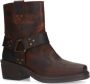 Sacha Dames Donkerbruine leren biker boots - Thumbnail 4