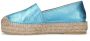 Sacha Dames Metallic blauwe leren espadrilles - Thumbnail 4