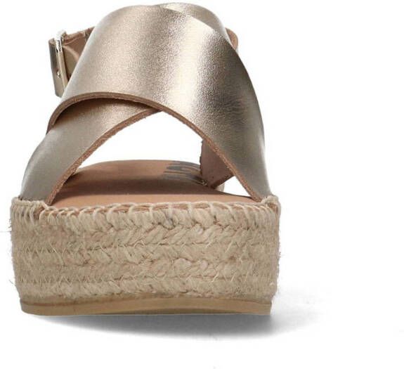 Sacha leren espadrilles goud