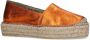 Sacha Dames Oranje metallic leren espadrilles - Thumbnail 4