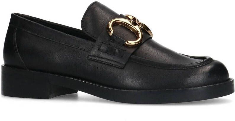 Sacha leren loafers met gesp zwart