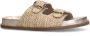 Sacha Dames Beige leren slippers met gespen - Thumbnail 3