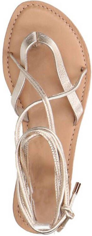 Sacha leren sandalen goud