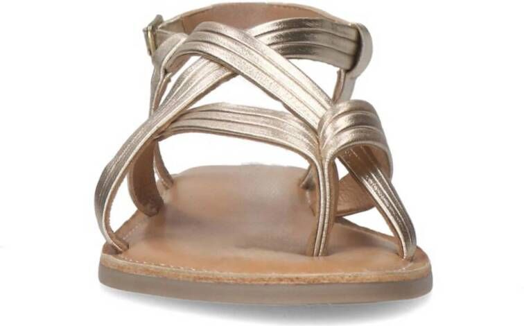 Sacha leren sandalen goud