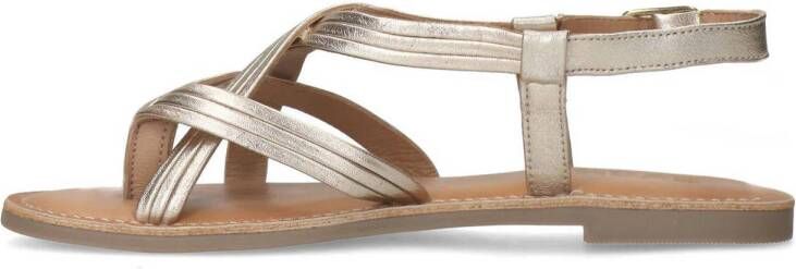 Sacha leren sandalen goud