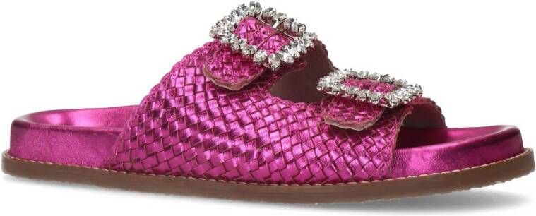 Sacha leren sandalen roze metallic