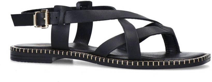 Sacha leren sandalen zwart