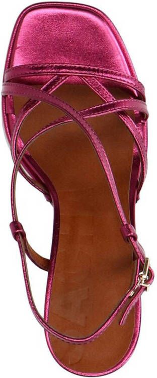 Sacha leren sandalettes roze metallic