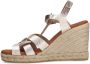 Sacha Dames Gouden leren sleehak sandalen - Thumbnail 2