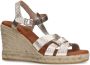 Sacha Dames Gouden leren sleehak sandalen - Thumbnail 3