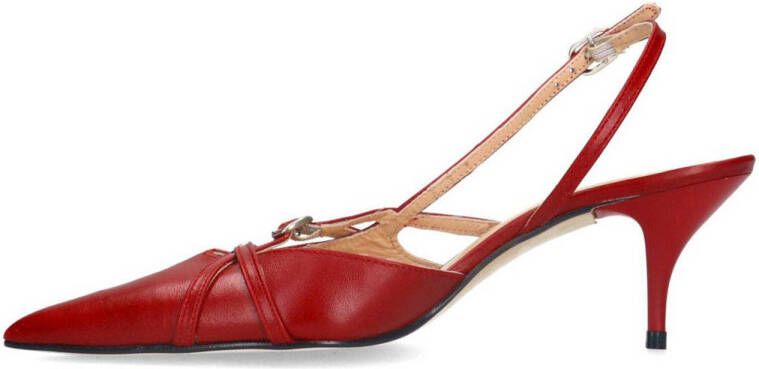 Sacha leren slingback pumps rood