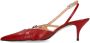 Sacha Dames Rode leren slingbacks met gespen - Thumbnail 3