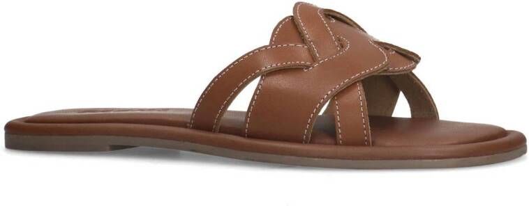 Sacha leren slippers cognac