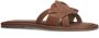 Sacha Dames Cognac leren slippers - Thumbnail 3