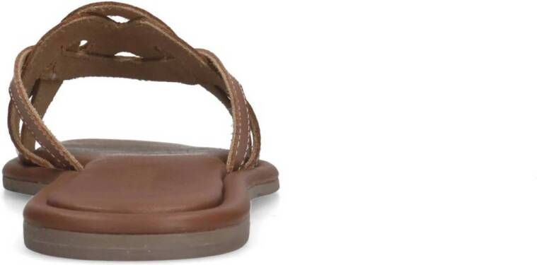 Sacha leren slippers cognac